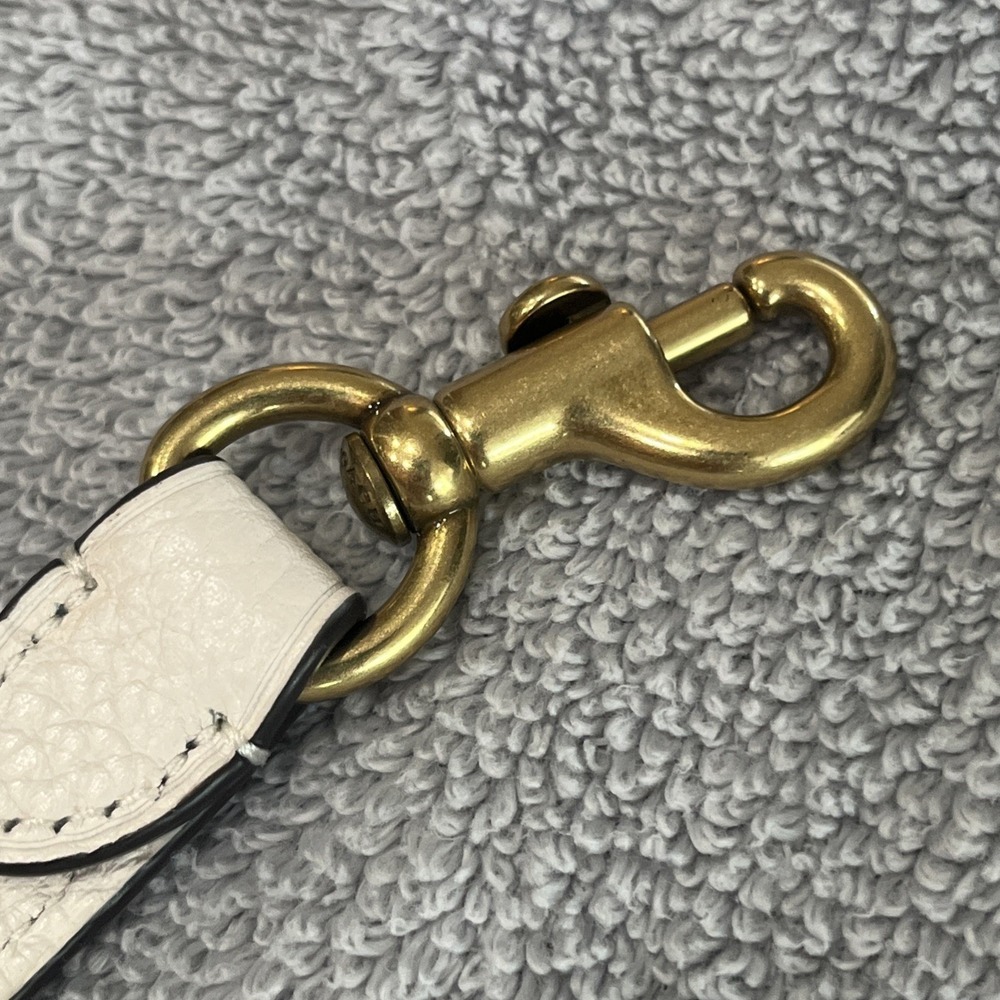 Coach Pebbled Leather Ivory Crème Adjustable Crossbody Strap Solid Brass - Picture 3 of 6